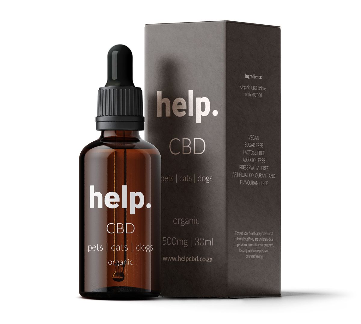 Help CBD Oil Pets Cats Dogs, 30ml 500mg (99,9%) (0%THC) | Shop