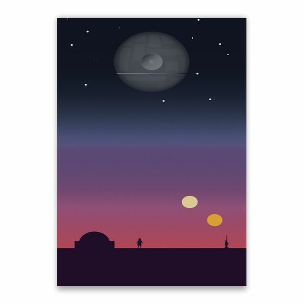 Tatooine And The Death Star Poster - A1