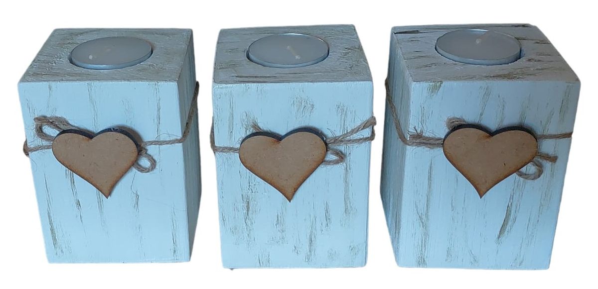 White & Gold Wooden Candle Holders Set of 3 Shop Today. Get it