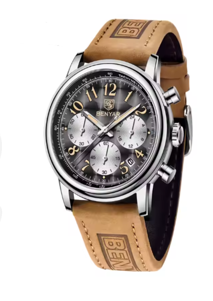 Benyar Prestige Chrono Quartz Men's Watch - Leather Strap