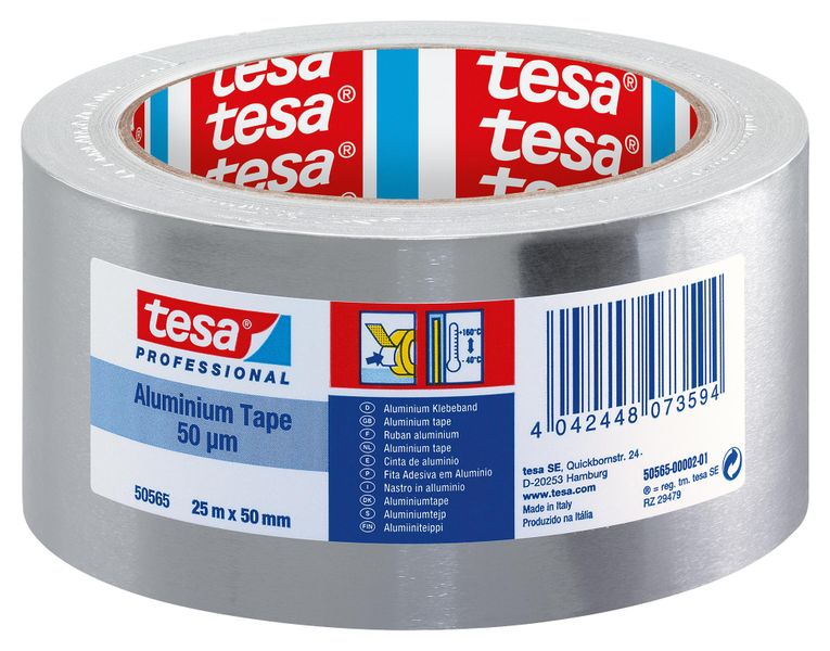 Tesa (50565-00000-01) Tape, General Purpose, Aluminium Foil, 50 mm x 50 m
