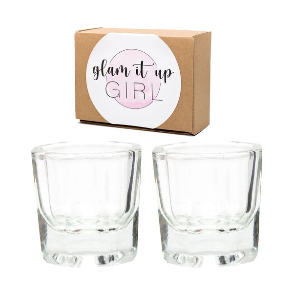 Glam It Up Girl/ Polygel/Acrylic Glass Dipping Jar - Set of 2