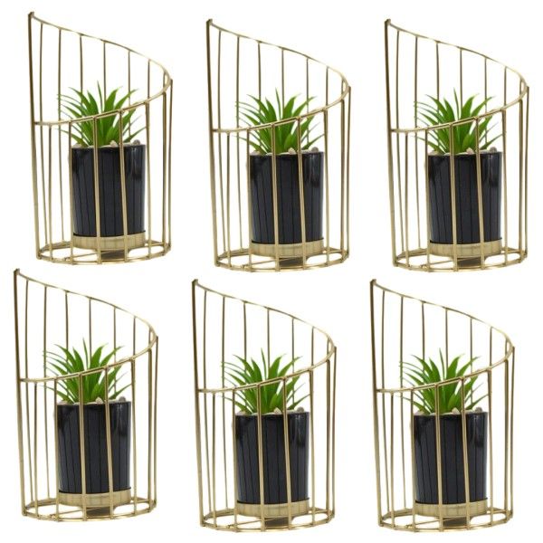 Set of 6 Spiral Design Artificial Plant Decor