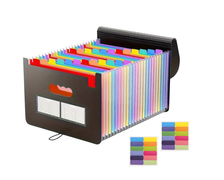 Archives, 25Pockets Expanding File Folder, Rainbow Document Organizer