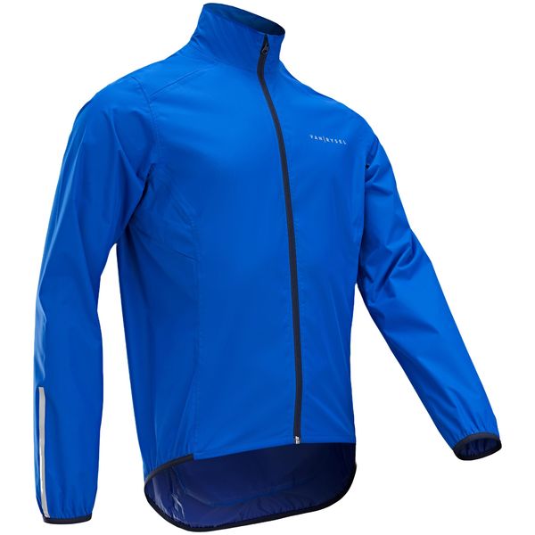 Van Rysel Men's Long-Sleeved Essential Road Cycling Rain Jacket - Blue
