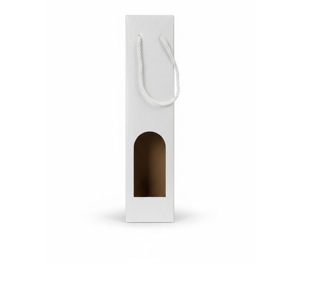 Single Wine Gift Bag with Window &amp; Carry Handles - Grey