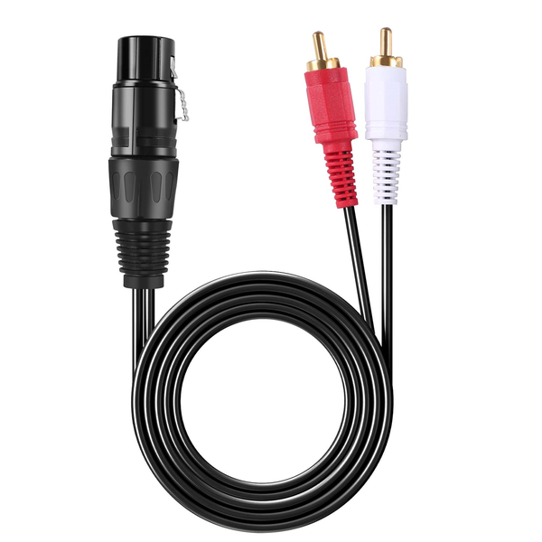 Audio Splitter Patch Y Cable Cord 1 Xlr Female To 2 Rca Male Plug