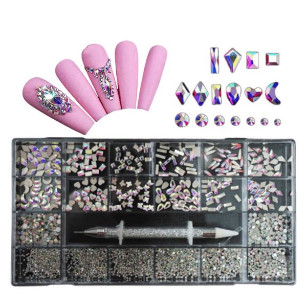 Nail Decoration Set of 2500 with Double-ended rhinestone picker pen