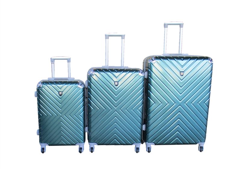 Blue Star 3-Piece ABS Hard Shell Luggage Set - Metallic Teal,Spinner Wheels