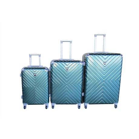 Blue Star 3-Piece ABS Hard Shell Luggage Set - Metallic Teal,Spinner Wheels Image