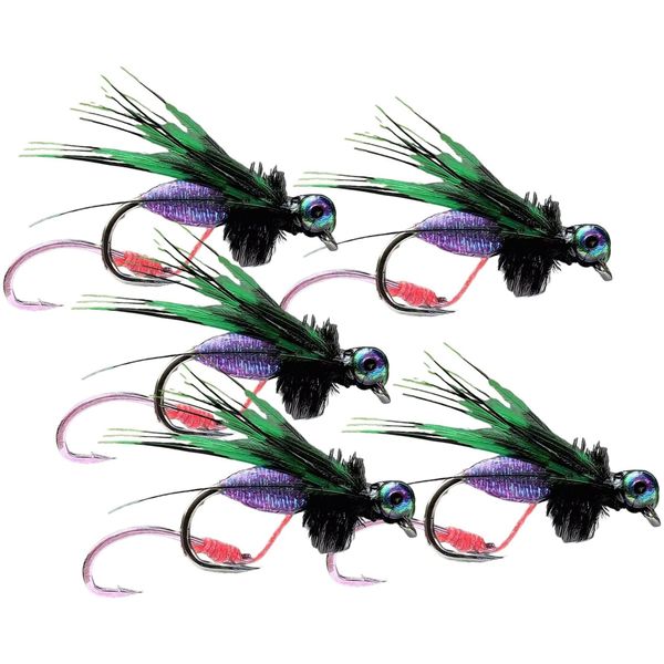 Fly Fishing Lures Realistic Bionic Baits Sharp Hooks for Bass - 5-piece