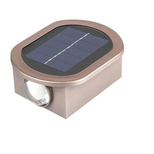 Solar Powered Oval Outdoor Wall Light - Grey