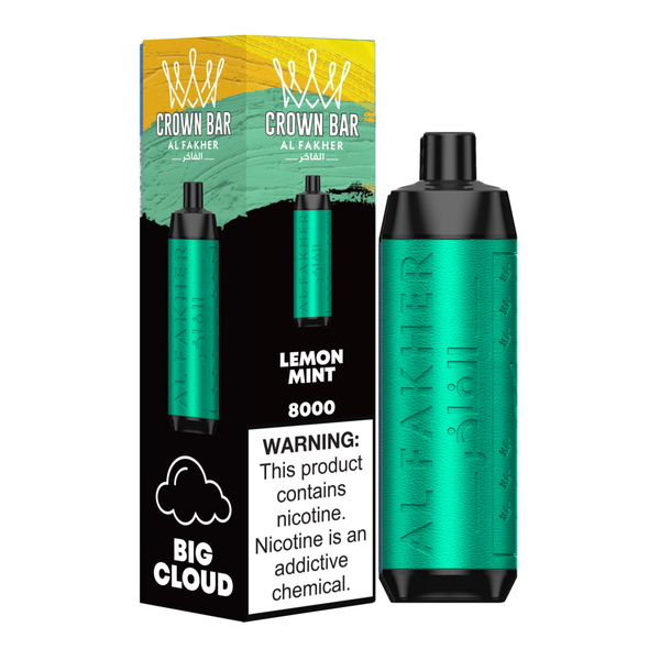 Al Fakher - Crown Bar 8000 puff disposable rechargeable vape - Lemon Mint