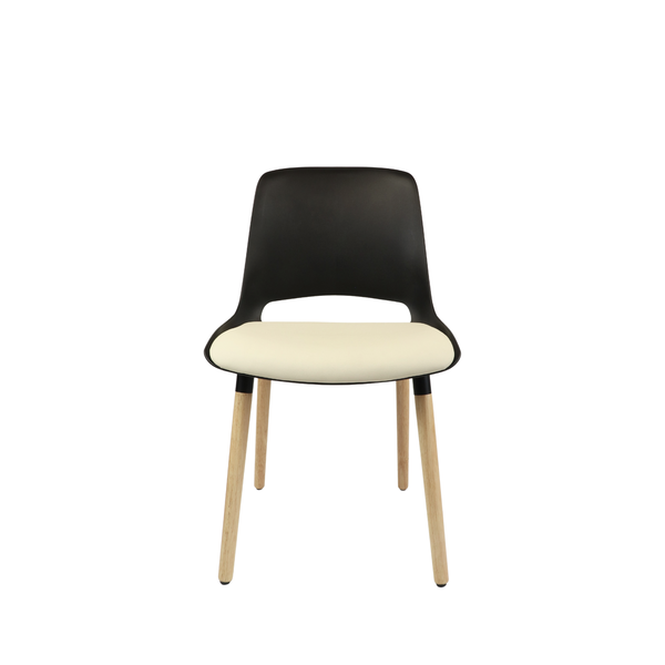 Hachi Lifestyle Chair: Vella Noir - Wooden Legs
