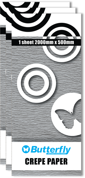 Crepe Paper - 1 Sheet (2Mx500Mm) Silver C36 X3