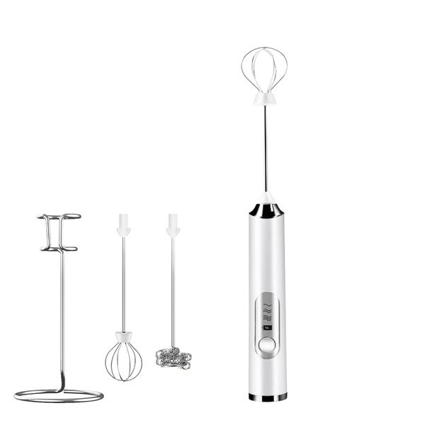 Handheld Milk Frother 2 Heads Rechargeable Mini Drink Mixer Stirrers