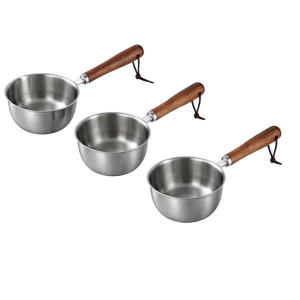 3 Pack - 300ml Stainless Steel Measuring Spoon With Handle - Silver