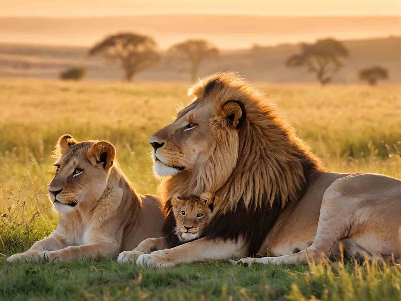 0345 Family Lion 1 Canvas Wall Art