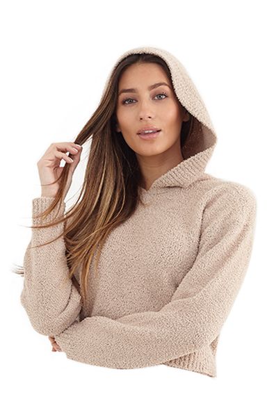 Brave Soul - Soft Biscuit Knitted Hoodie