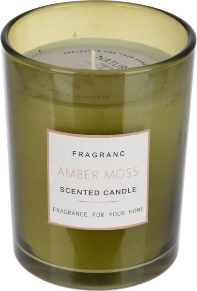 Scented Candle in Green Glass - Amber Moss