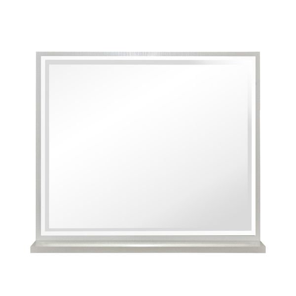 Decorative Wall Mirror with Shelf - White