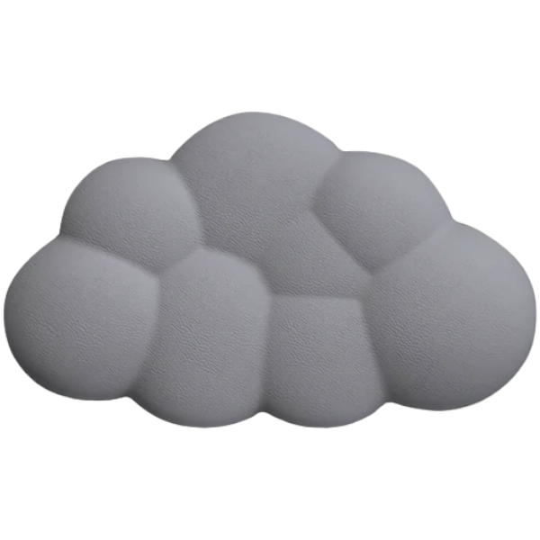 Cloud-Shaped Non-Slip Wrist Rest Mouse Pad - Grey