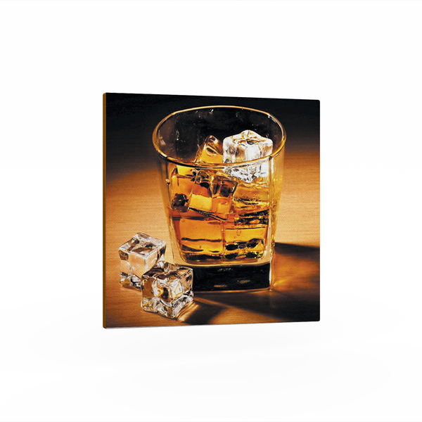Ice in a Glass of Whiskey Canvas Wall Art