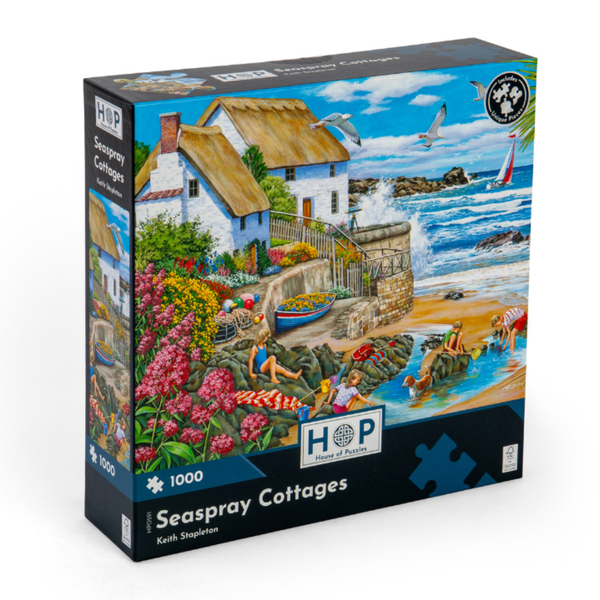 House of Puzzles - Seaspray Cottages - 1000 Piece Jigsaw Puzzle