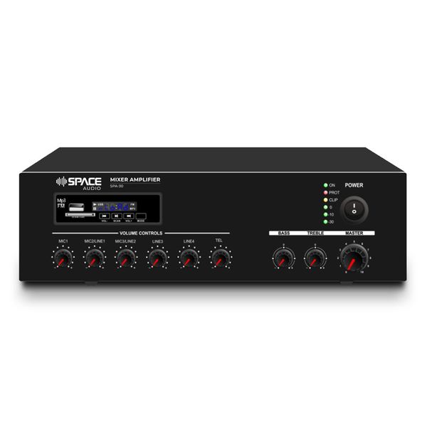 Space TV 30W Audio Mixer Amplifier with MP3/FM Radio/BT Connectivity