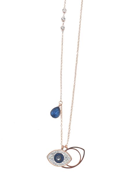 Fabulae Rose Gold Evil Eye Necklace, Maria
