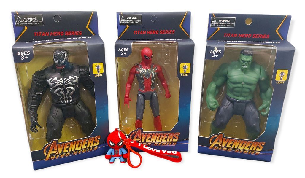 Avengers - Spiderman Venom Hulk - Hero Series Figurines. Spiderman Key Ring  | Buy Online in South Africa 