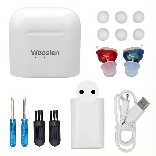 Woosien Rechargeable Digital Hearing Amplifier Ear Hearing Pod for Elderly