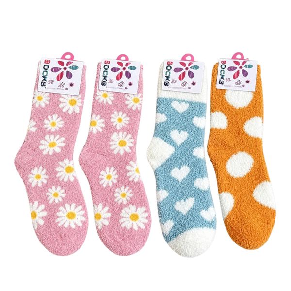 Women's Plush Fuzzy Winter Socks (12 Pack)