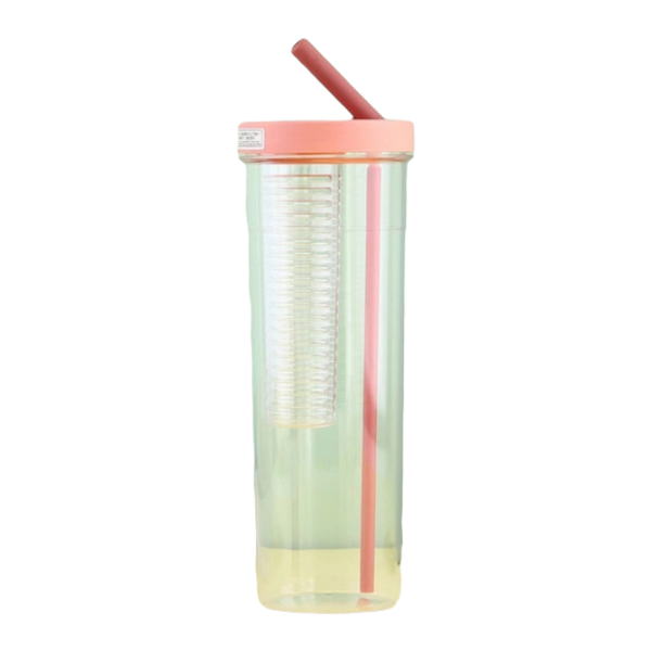 700ml Plastic Water Bottle With Straws And Fruit Infuser