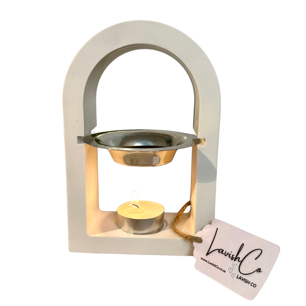 Arch Wax Melt &amp; Oil Burner - Rustic White - Large