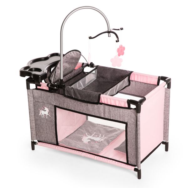 Bayer Multibed for 40cm Dolls (Pink/Grey) Unicorn (56cm Long)