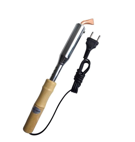 Wide Copper Point Soldering Iron 100w - Wooden Handle