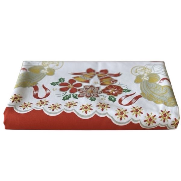 Angels &amp; Bells Christmas Tablecloth 16-20 seater XXL