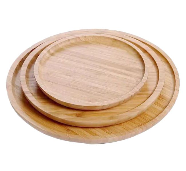 Round Bamboo Serving Tray