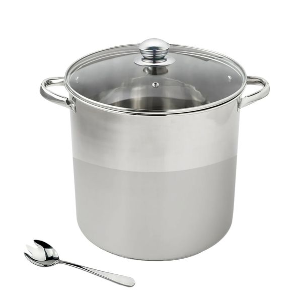 9Litre - Combo Set Stainless Steel Stock Pot with Stainless Steel Meat Fork