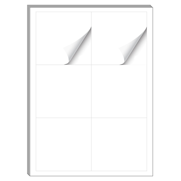 100 Sheets 6 Up A4 Self-Adhesive Label Stickers Print Paper
