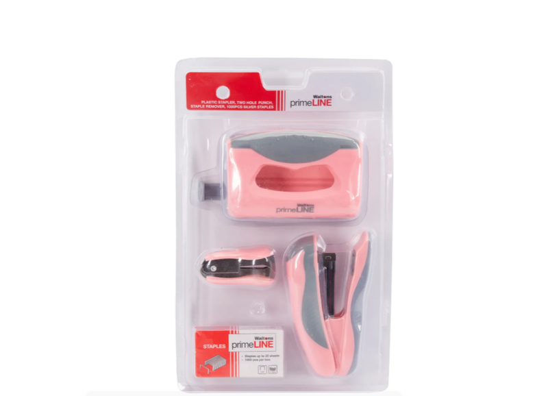 Primeline - Stapler &amp; Punch Set - Pastel Pink