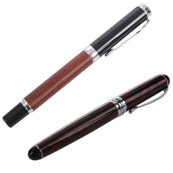 Jinhao 8802 Woody Medium Nib Fountain Pen - Red+Black