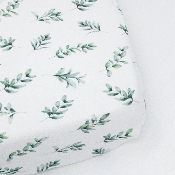Moegs &amp; Me. - Sage Leaf Cot Fitted Sheet -60x120cm