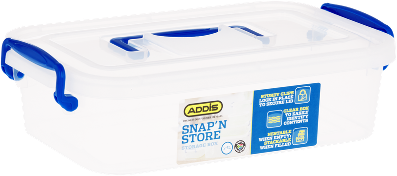 Addis Snap 'N Store Storage Box with Carry Handle 2.5L