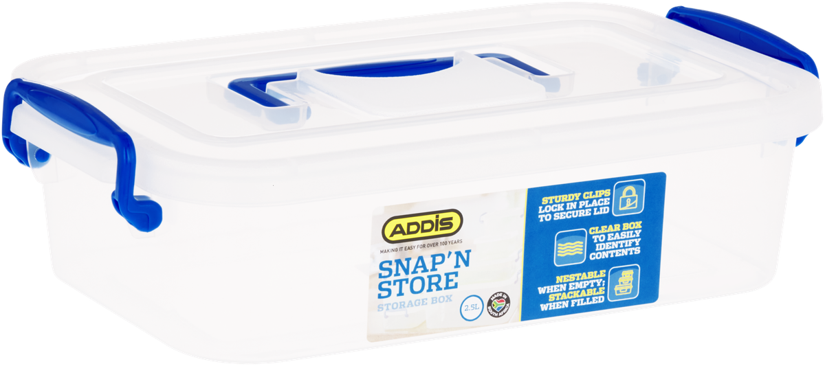 Addis Snap 'N Store Storage Box with Carry Handle 2.5L Shop Today. Get it Tomorrow!