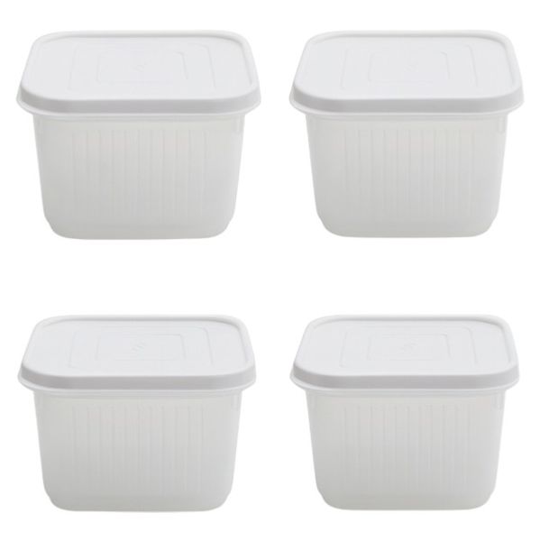 4 Pack - Airtight Food Storage Containers With Built-in Drain Layer