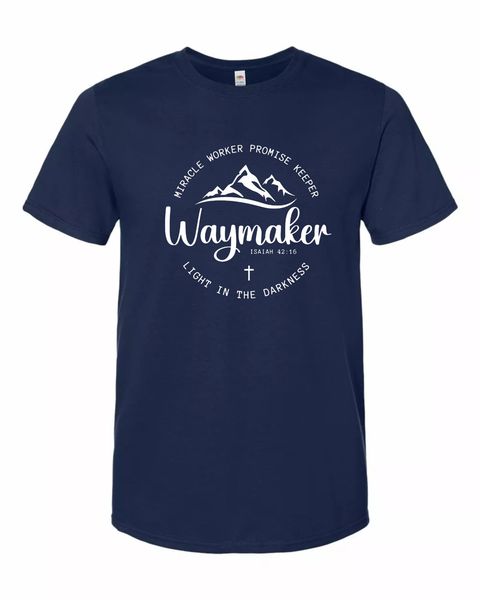 Waymaker Christian Navy Crew Neck Men's Gift T-Shirt