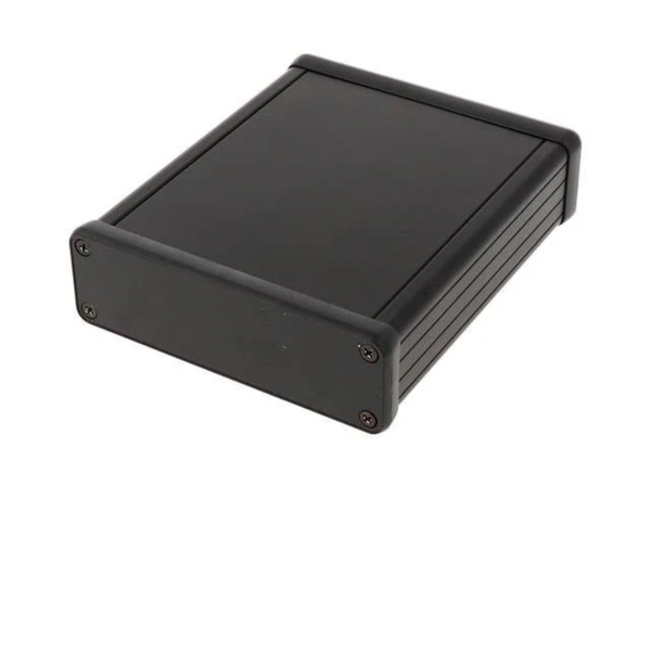 1455L1202BK Extruded Aluminium Enclosure 120×103×31mm w/ Black Plastic Ends