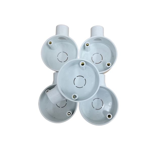 20mm 1 Way Round Conduit Box - 5 Pack